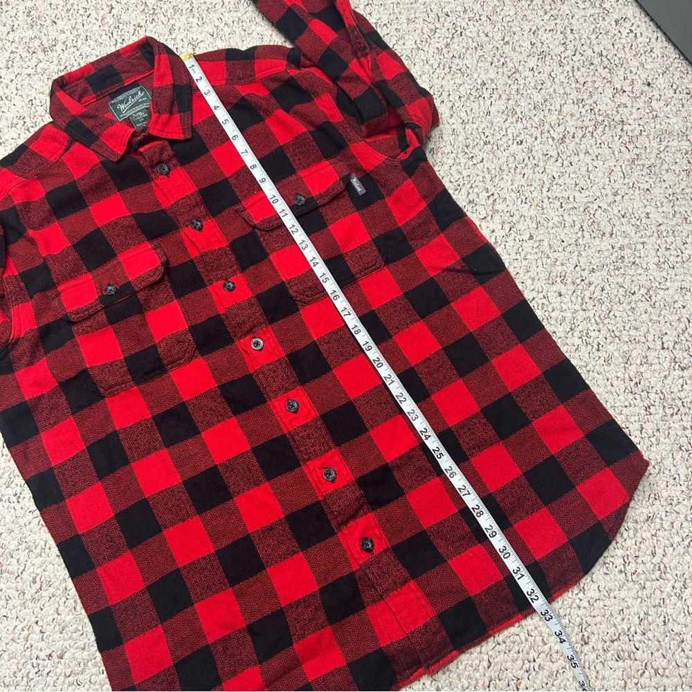 Woolrich Oxbow Bend Flannel Shirt Buffalo Plaid Button Up Heavy Large Long Red - Picture 5 of 7